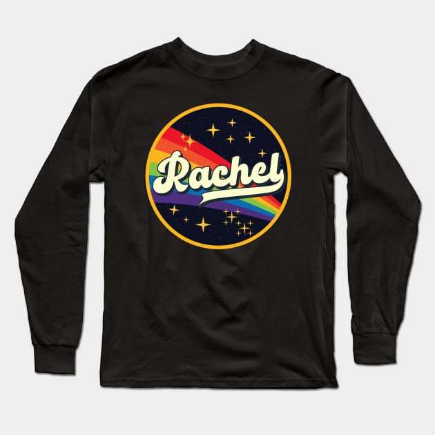 Rachel // Rainbow In Space Vintage Style Long Sleeve T-Shirt by LMW Art